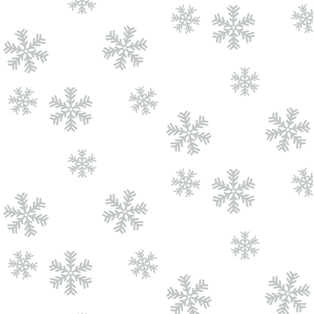 NextWall NW41008 Snowflakes Wallpaper in Metallic Silver